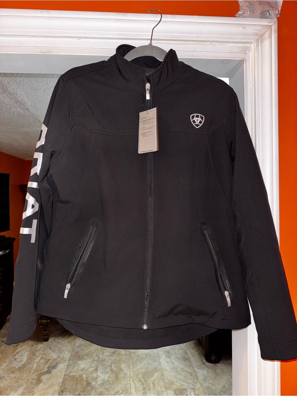 Ariat Black Utility Softshell Jacket with Logo Sleeve